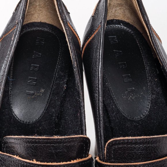 Marni Heeled Platform Leather Moccasins - Picture 9 of 9